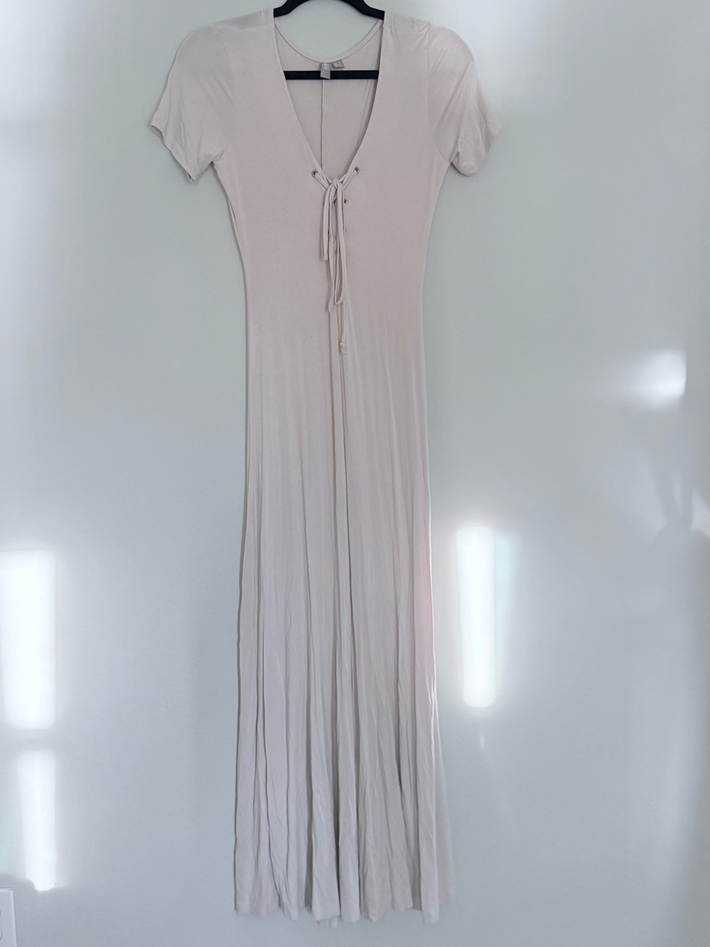 ASOS Light Blush Tie-Front Maxi Dress